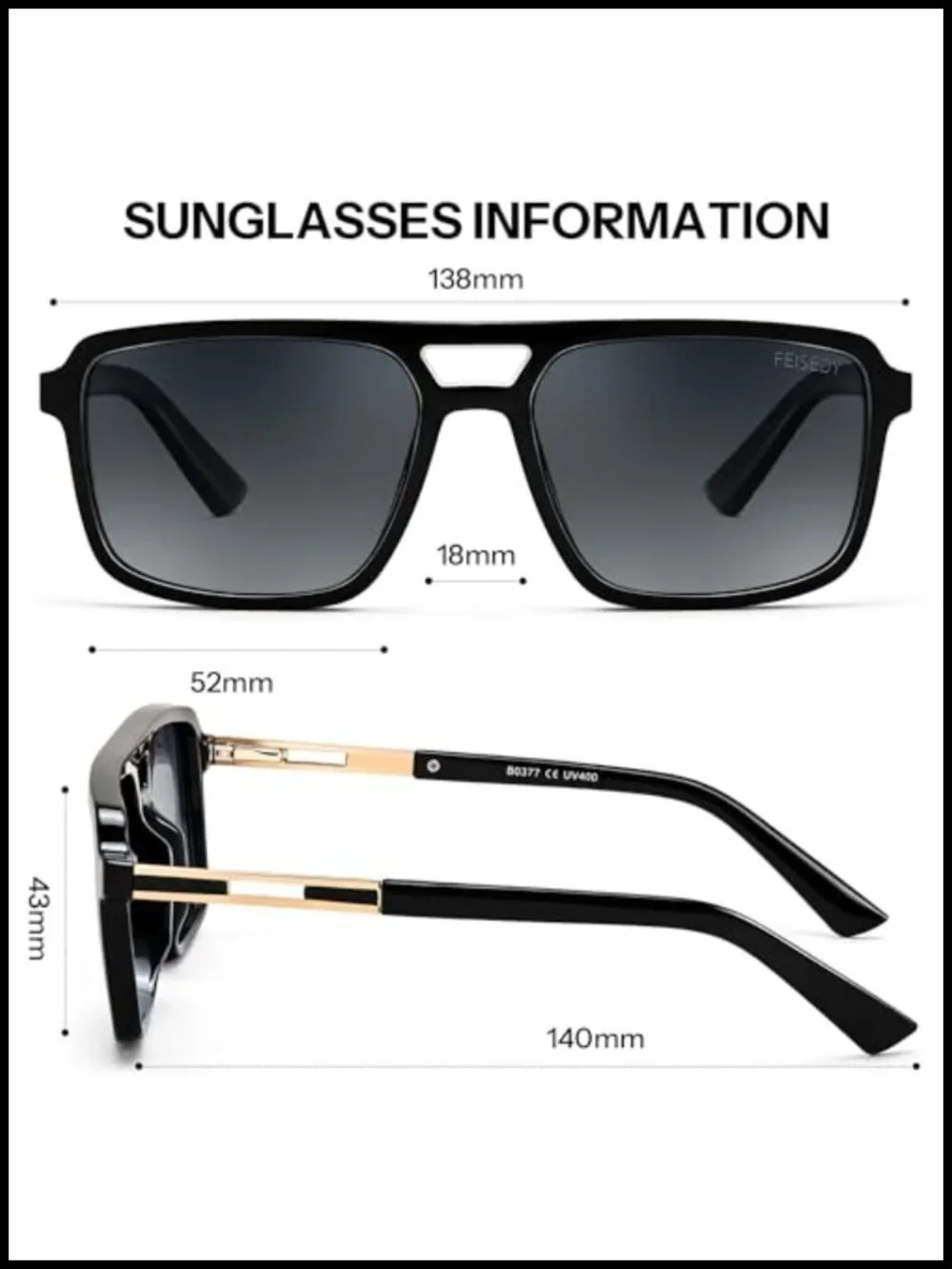 Retro Aviator Polarized Sunglasses UV400 Driving Glasses
